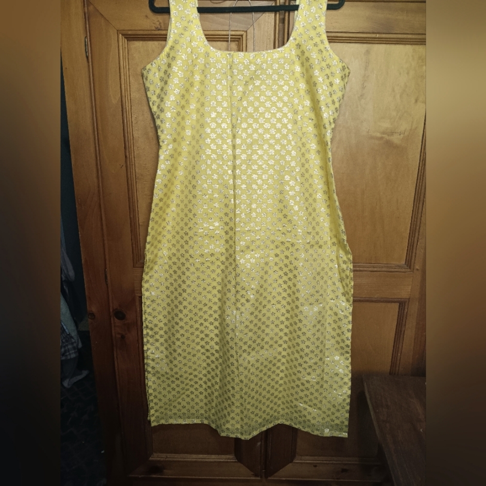 Beautiful Indian Salwar Kameez Yellow And Gold Hand Made